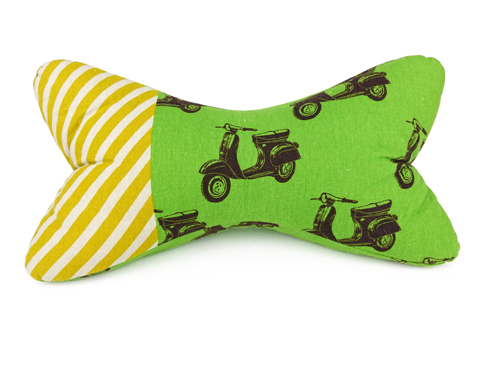 Leseknochen-Motorroller-grün-gelb-Vorderansicht