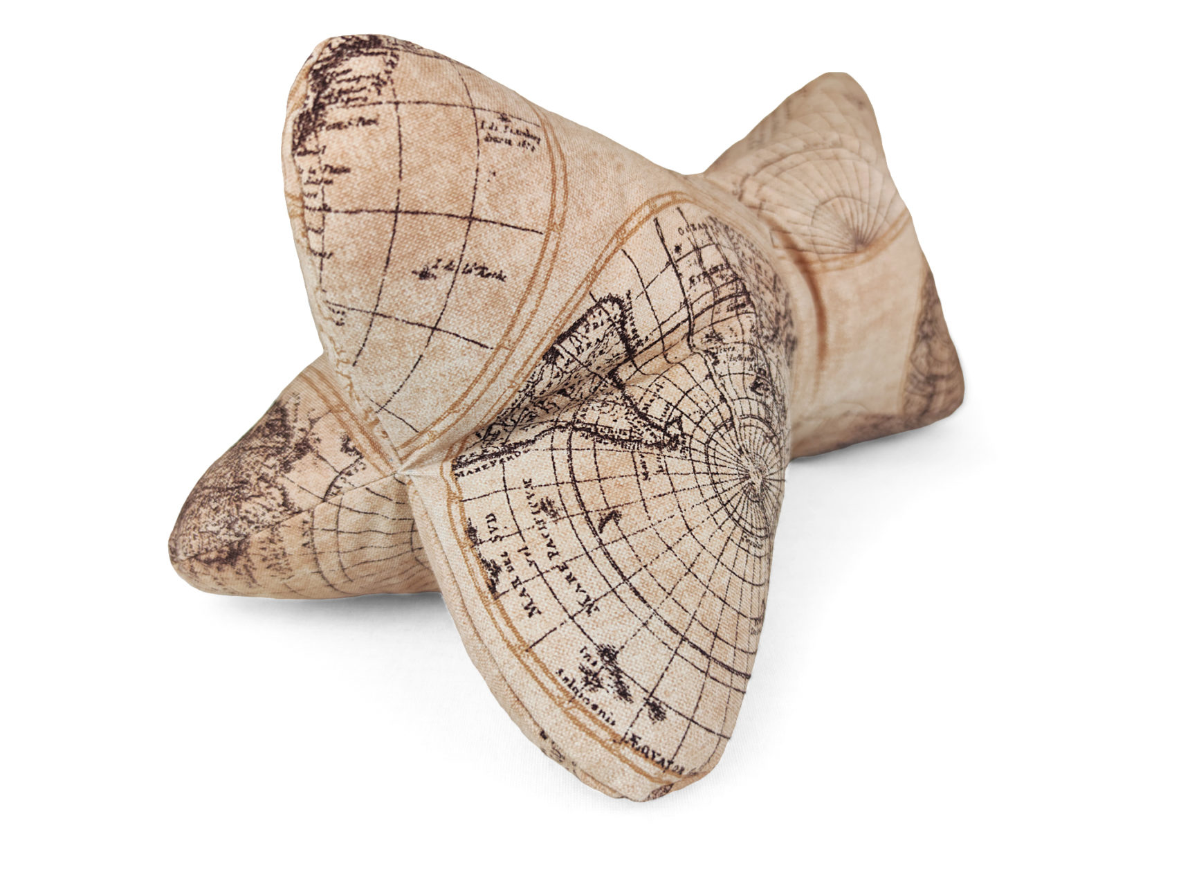 Leseknochen hellbraun bedruckt mit maritimen Seekarten