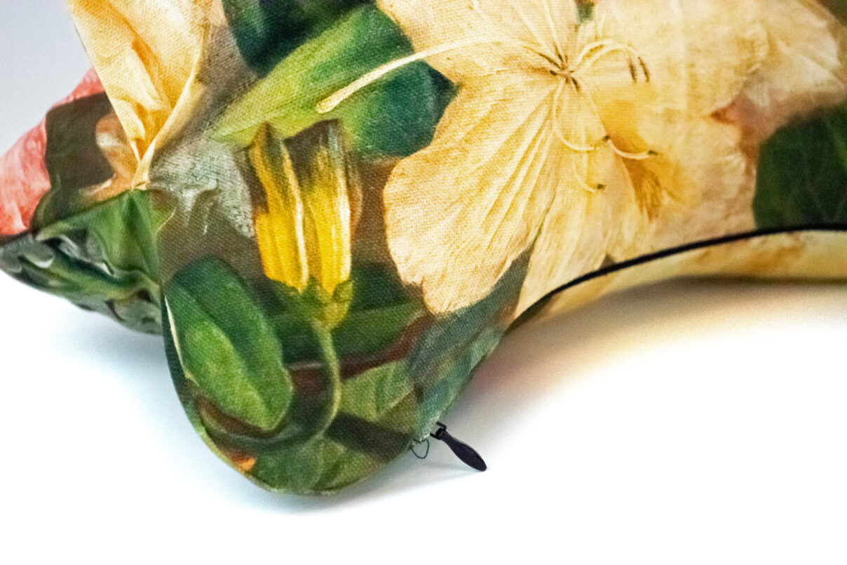 Leseknochenbezug – Blumen auf Olivegrün