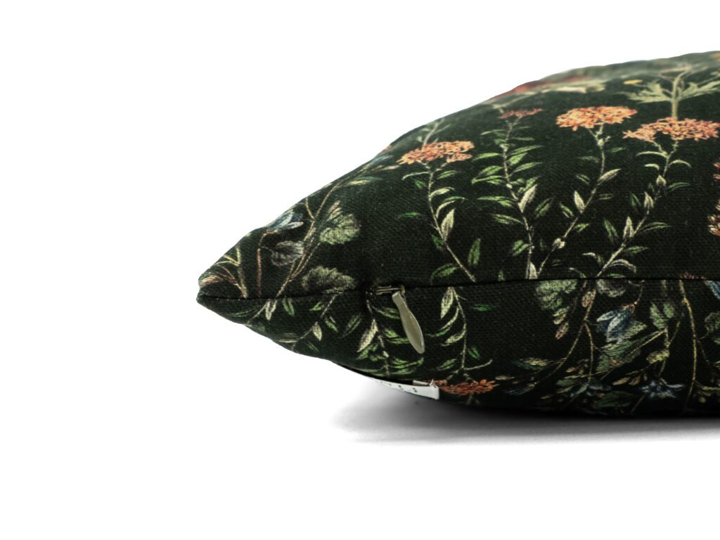 Kissenbezug 40x40cm – Blumenwiese dunkelgrün