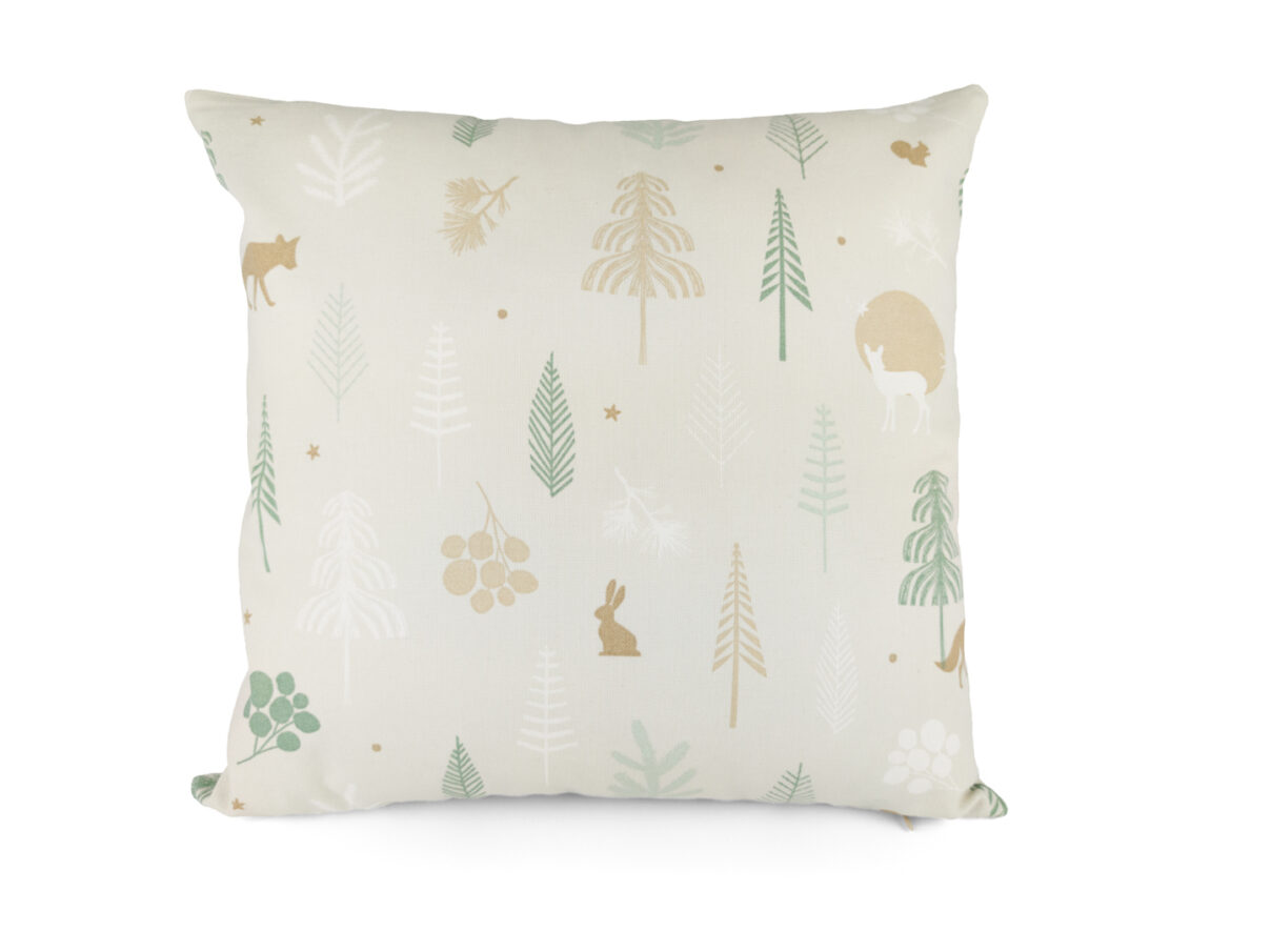 Kissenbezug 40x40cm – Winterwald, cremeweiß