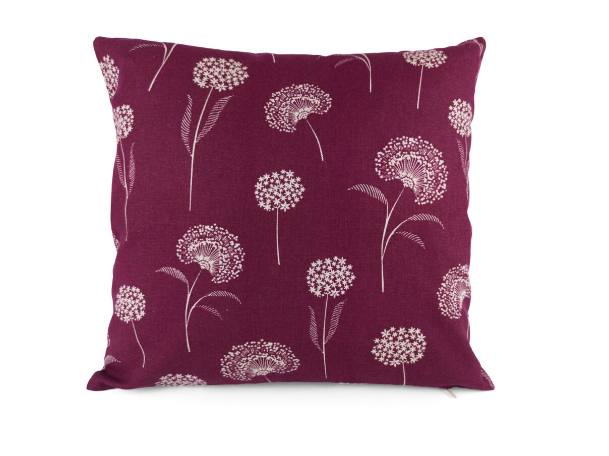 Kissenbezug 40x40cm – Pusteblumen, bordeauxrot