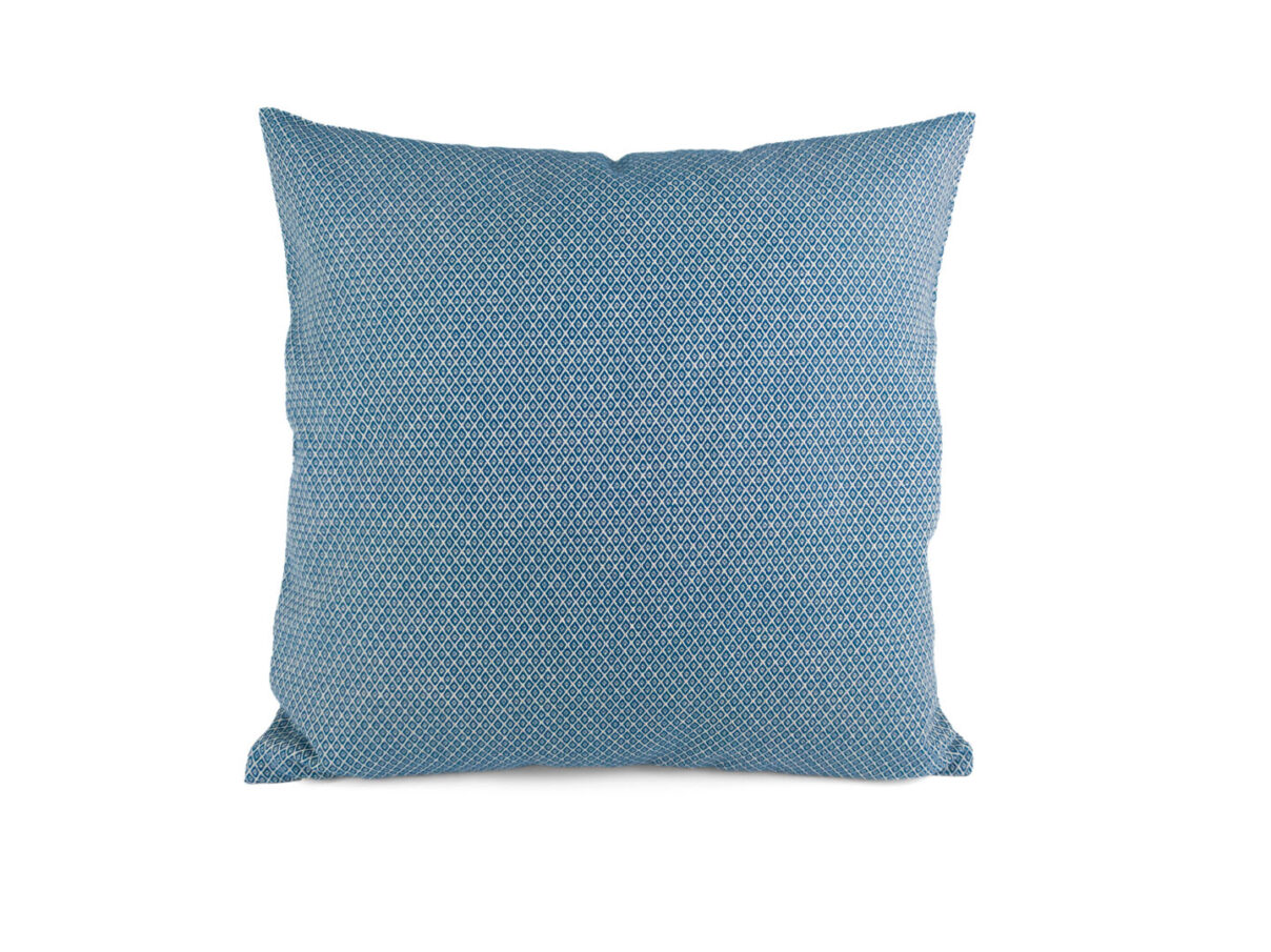 Kissenbezug 40x40cm – Rauten azurblau