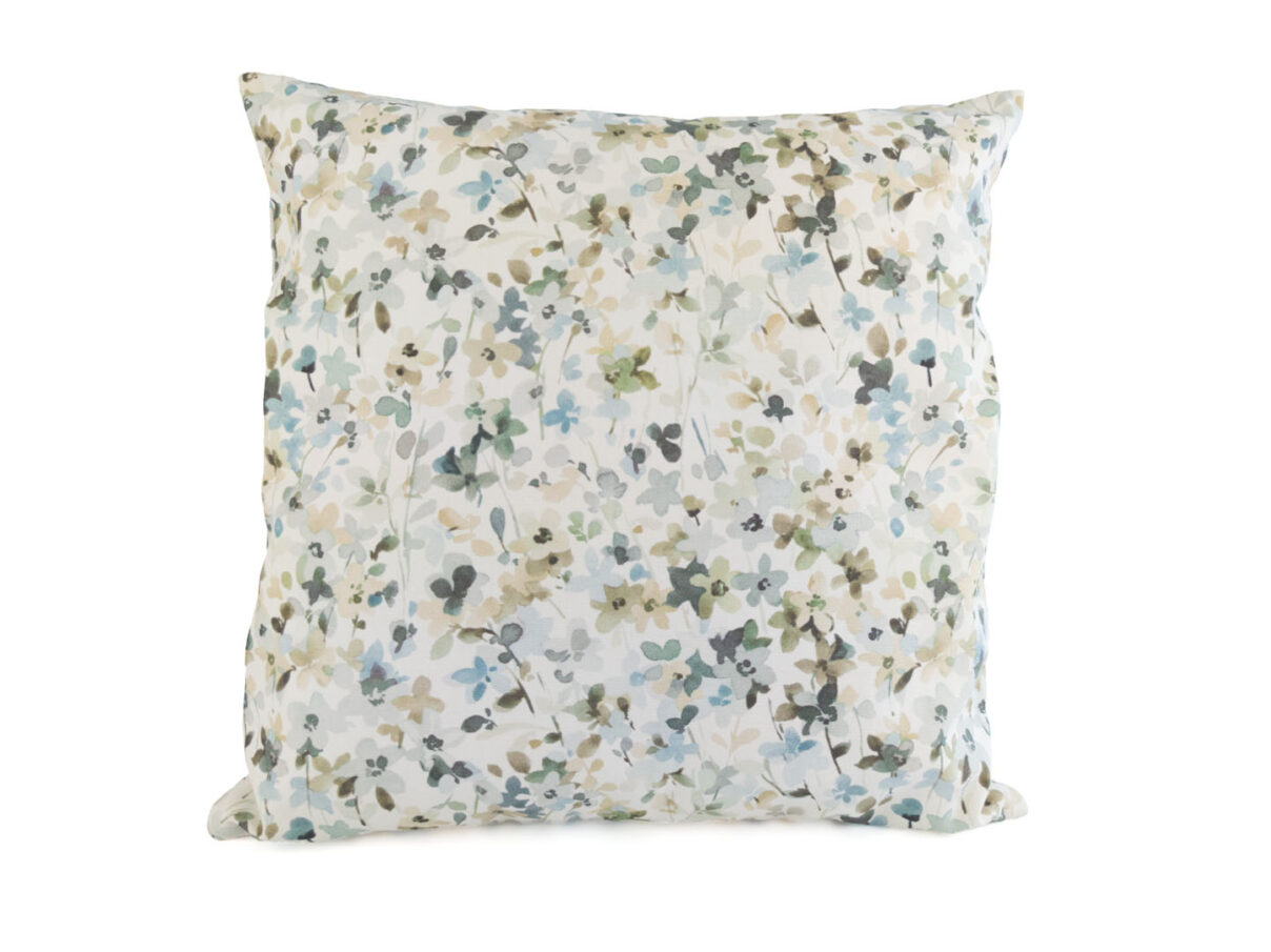 Kissenbezug 40x40cm – Aquarell-Blumen blau