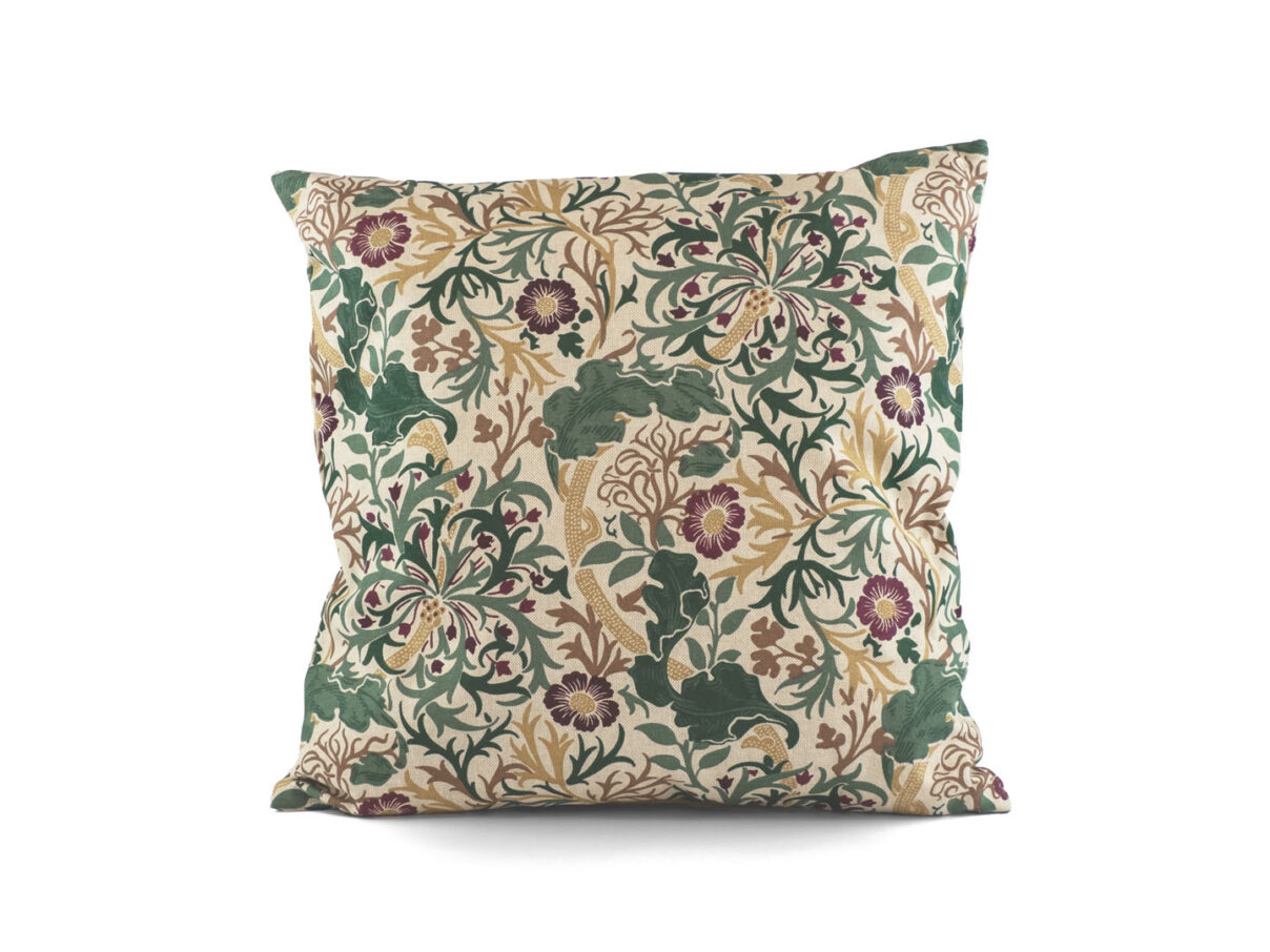 Kissenbezug 40x40cm – Blumenornamente Leinenoptik