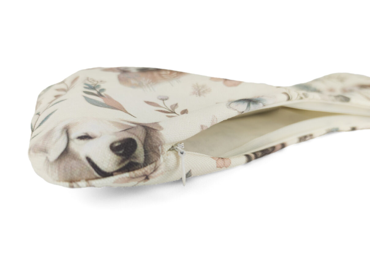Leseknochenbezug – Hundeglück cremeweiß