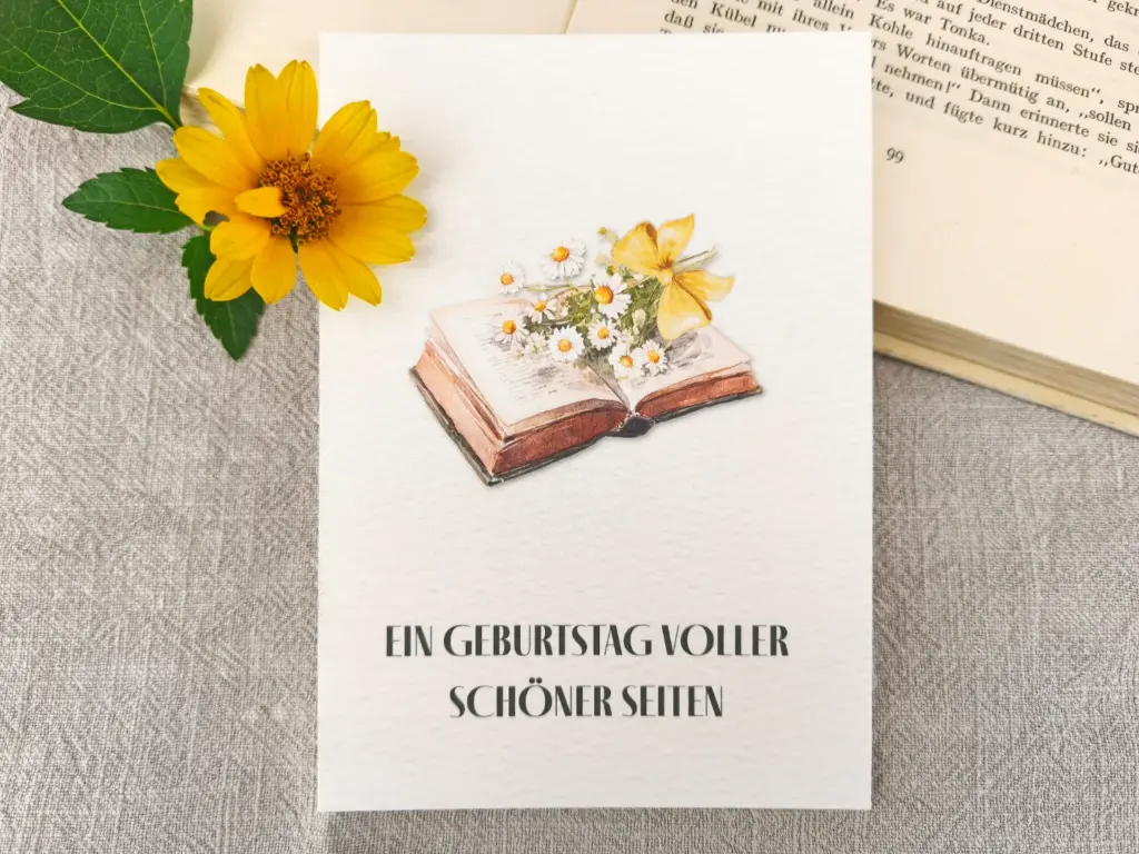 Postkarte - Ein Geburtstag voller schöner Seiten – Bild 2