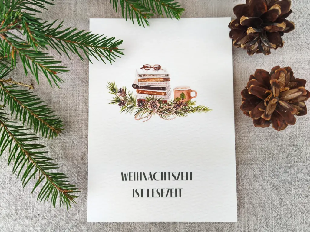 Postkarte - Weihnachtszeit ist Lesezeit – Bild 2