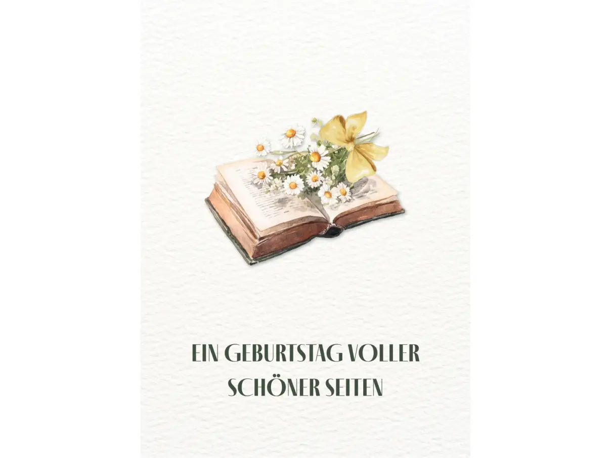 Postkarte – Ein Geburtstag voller schöner Seiten