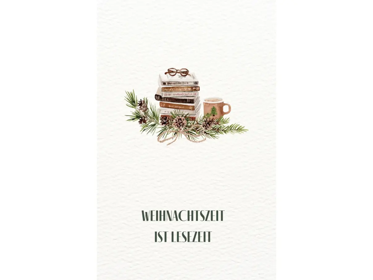 Postkarte – Weihnachtszeit ist Lesezeit
