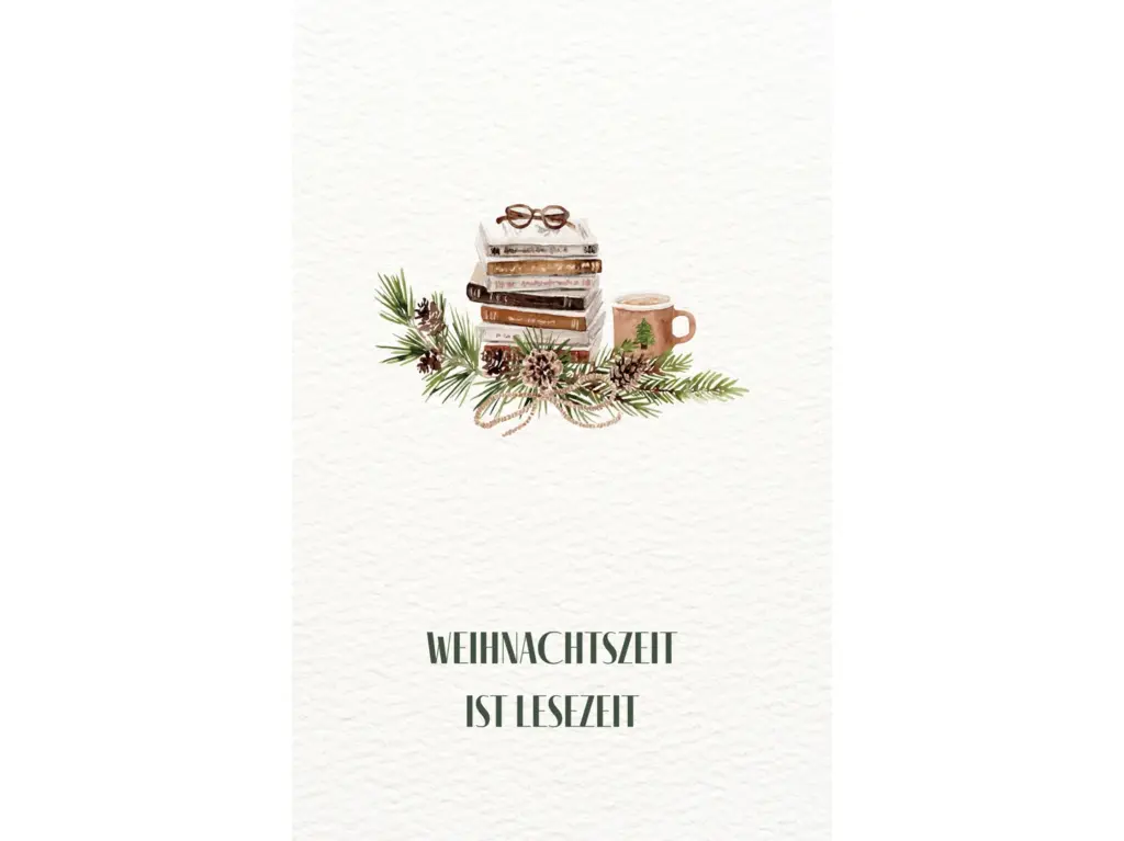Postkarte - Weihnachtszeit ist Lesezeit